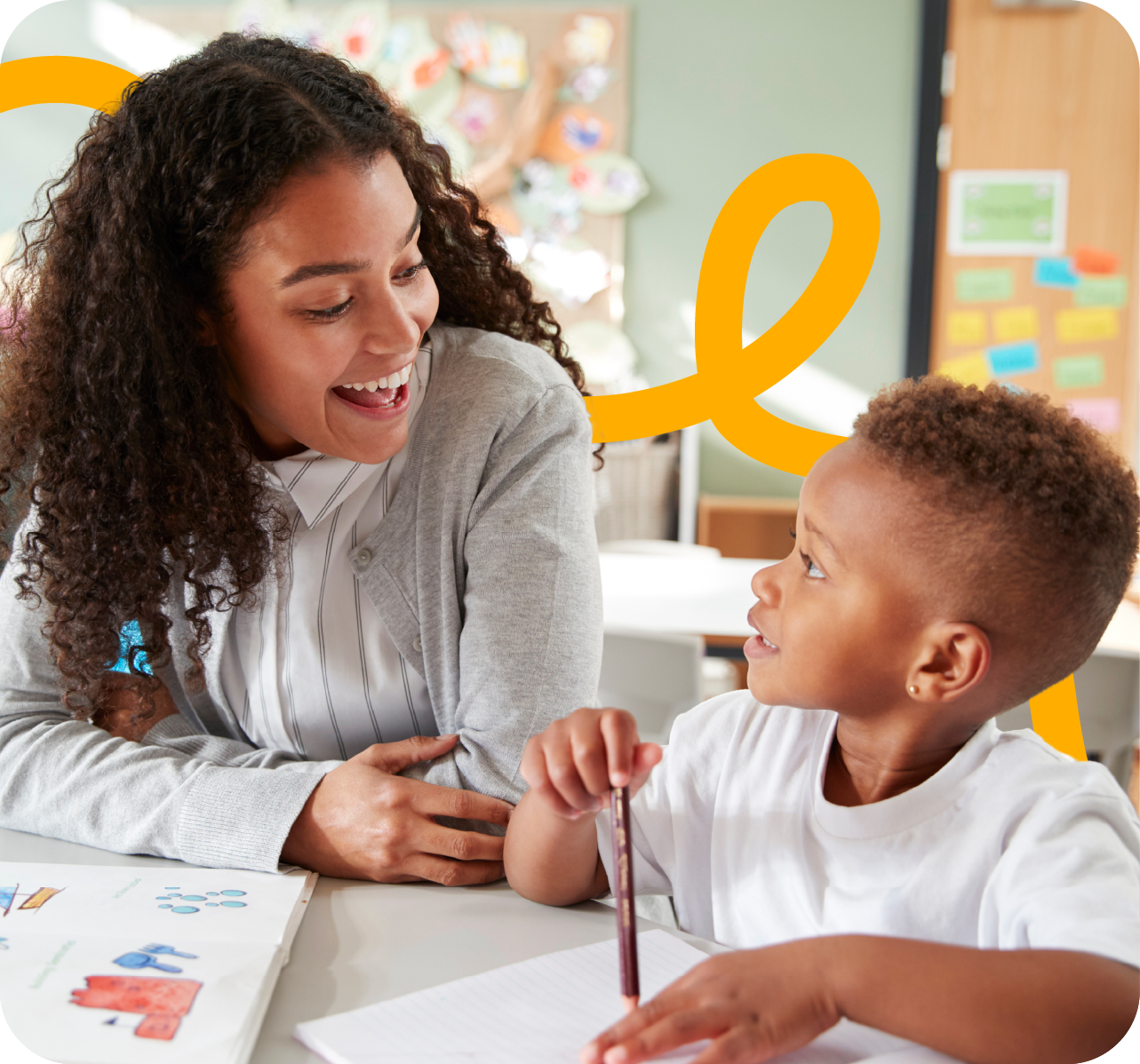 Educator working with a student